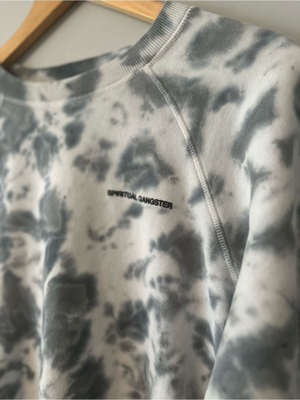 Spiritual Gangster Gray Tie-Dye Crewneck Sweatshirt
